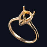Customized 14K Gold Semi Mount Ring Setting Pear Cut 14x10x6.7mm with Hidden Halo 2mm Band Moissanite Syzjewelry